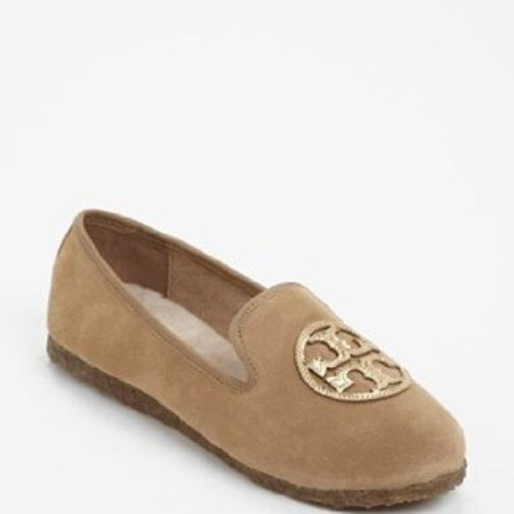 Tory Burch Billy Split Suede Mirror Craquellee Slippers - Picture 1 of 11